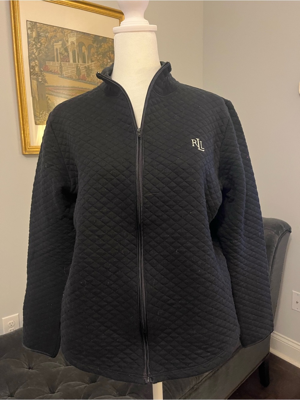 Lauren Ralph Lauren Black Quilted Full-Zip Jacket